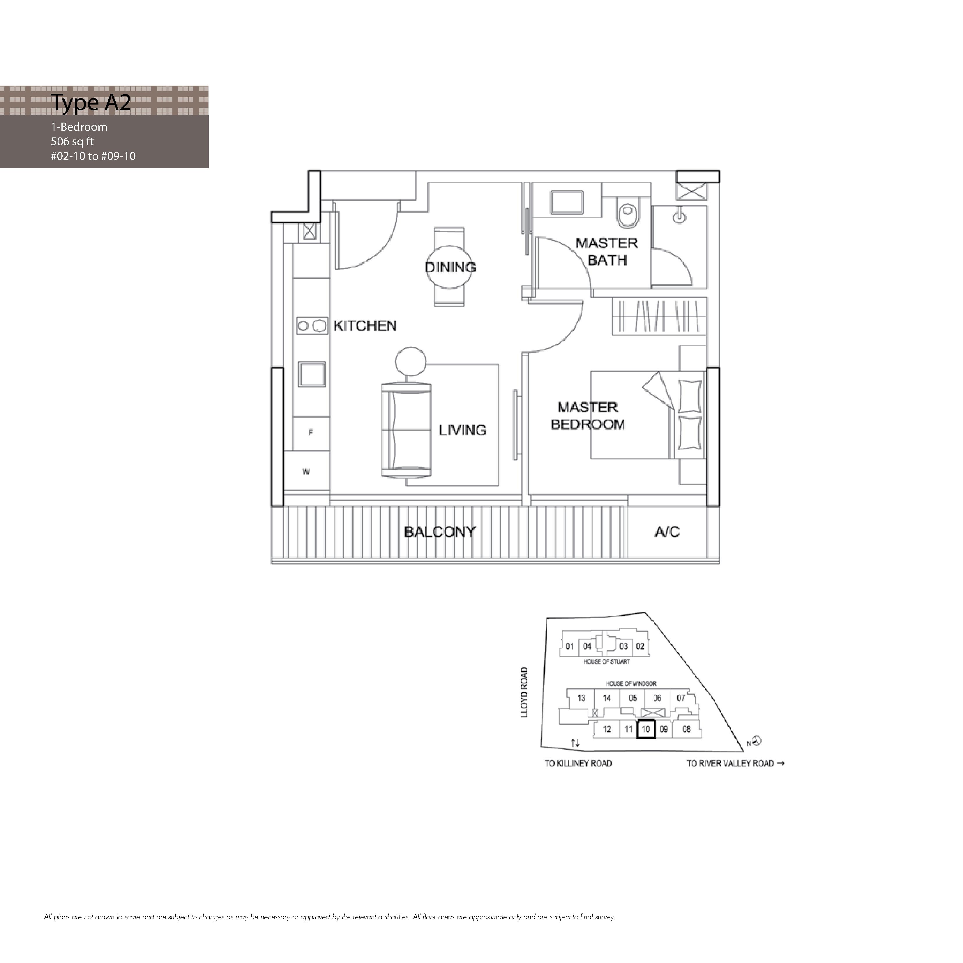 The Boutiq @ Killiney 1 Bedroom Floor Plans Type A2